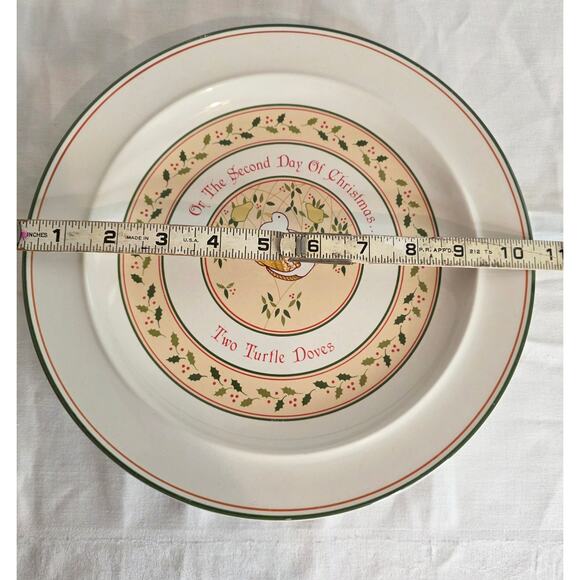 Vintage Anchor Hocking Stoneware Collector Plate 2nd Day of Christmas 10 1/2" - Picture 3 of 3